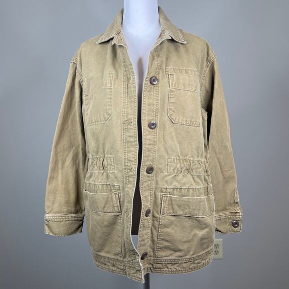 Everlane The Cinchable Chore Jacket 100% Cotton Tan Size Small - Picture 2 of 8